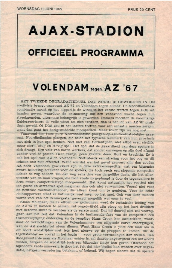 AZ Programma 11-jun-1969 Volendam